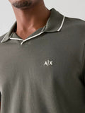 AX ARMANI U Polo con profili contrasto senza bottoni grigio