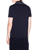AX ARMANI U Polo con apertura a v con profili contrasto BLU SCURO