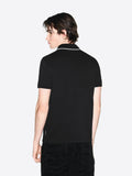 AX ARMANI U Polo con profili contrasto nero