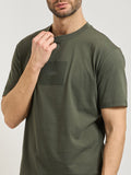 AX ARMANI U T-shirt con stampa logo grigio