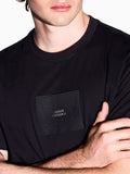 AX ARMANI U T-shirt con inserto logo gommato BLU SCURO