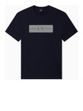 AX ARMANI U T-shirt logo centrale BLU SCURO