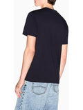 AX ARMANI U T-shirt logo centrale BLU SCURO