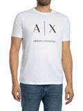 AX ARMANI U T-shirt maxi logo bianco