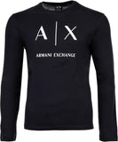 AX ARMANI U T-shirt manica lunga maxi logo BLU SCURO
