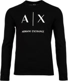AX ARMANI U T-shirt manica lunga maxi logo nero