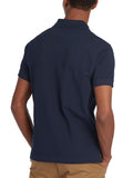 BARBOUR U Polo piquet con dettaglio tartan NAVY