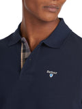 BARBOUR U Polo piquet con dettaglio tartan NAVY