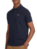 BARBOUR U Polo piquet con dettaglio tartan NAVY