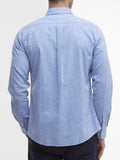 BARBOUR U Camicia tailored Nelson in misto lino celeste