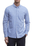 BARBOUR U Camicia tailored Nelson in misto lino celeste
