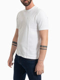 BLAUER U T-shirt basic logo tono su tono Athens bianco
