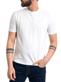 BLAUER U T-shirt basic logo tono su tono Athens bianco