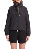 CIESSE PIUMINI D Giacca cropped Lana con cappuccio nascosto nero