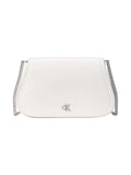 CK ACC.D COL Pochette ck curved wallet on chain bianco