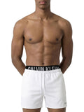 CK B.WEAR U Shorts costume mare con fascia logata medium drawstring boxer bianco