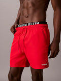 CK B.WEAR U Pantaloncini da bagno corti con fascia in vita doppia - Intense Power rosso