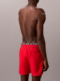 CK B.WEAR U Pantaloncini da bagno corti con fascia in vita doppia - Intense Power rosso