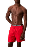 CK B.WEAR U Pantaloncini da bagno corti con fascia in vita doppia - Intense Power rosso