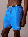 CK B.WEAR U Pantaloncini da bagno corti con fascia in vita doppia - Intense Power azzurro
