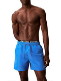 CK B.WEAR U Pantaloncini da bagno corti con fascia in vita doppia - Intense Power azzurro