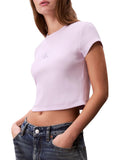 CK J D COL T-shirt baby crop costine lilla