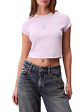 CK J D COL T-shirt baby crop costine lilla