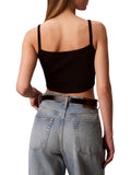 CK J D COL Top crop con bretellina nero