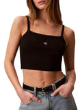 CK J D COL Top crop con bretellina nero