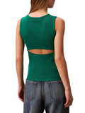 CK J D COL Top con apertura sul retro verde