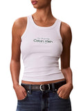 CK J D COL Canotta con logo bianco