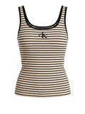 CK J D COL Canotta a righe con monogram nero