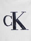 CK J D PRE T-shirt sequin ck graphic applicazioni bianco