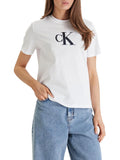 CK J D PRE T-shirt sequin ck graphic applicazioni bianco