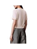 CK J D PRE Maglioncino maniche corte graphic logo bianco