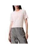 CK J D PRE Maglioncino maniche corte graphic logo bianco