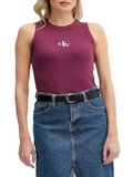 CK J D PRE Canotta a costine monogram rosso