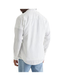 CK J U COL Camicia solid in misto lino bianco