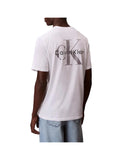 CK J U COL T-shirt 30s classic retro logo monogram bianco