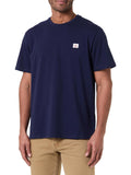 CK J U PRE T-shirt girocollo con box logo blu