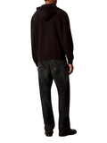 CK J U PRE Felpa zip e cappuccio terry monogram nero
