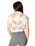 CLERY+R DS&C Camicia smanicata con nodo ricami cachemire B.CO/CAFFE