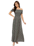 CLERY+R JNG-LF Abito lungo a fiori verde