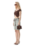 CLERY+R SHH-Q Bermuda con cintura bandana DENIM
