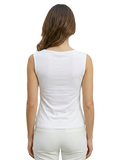 CLERY+R SN-LN Canotta top con dettaglio gioiello dorato bianco