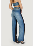 COLCCI Jeans denim bitessuto nero e denim BLU/NERO