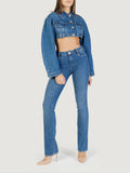 COLCCI Giubbino in denim super cropped INDIGO