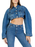 COLCCI Giubbino in denim super cropped INDIGO