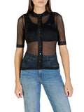 COLCCI Camicia trasparente in toulle nero