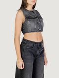 COLCCI Gilet di jeans super cropped nero